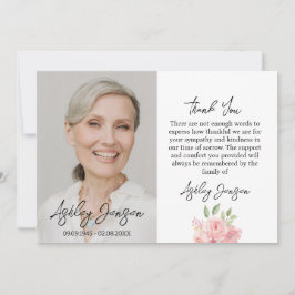 Sympathy Rose Photo Funeral Thank You Card Dankeskarte