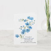 Sympathy Thank You Blue Flowers Karte (Vorderseite)