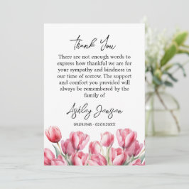 Sympathy Tulip Funeral Thank You Card Dankeskarte
