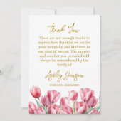 Sympathy Tulip Funeral Thank You Card Dankeskarte (Vorderseite)