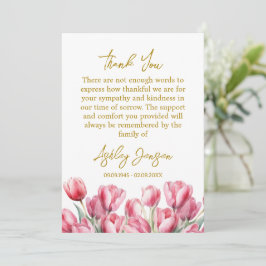 Sympathy Tulip Funeral Thank You Card Dankeskarte