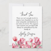 Sympathy Tulip Photo Funeral Thank You Card Dankeskarte (Rückseite)