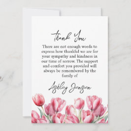 Sympathy Tulip Photo Funeral Thank You Card Dankeskarte