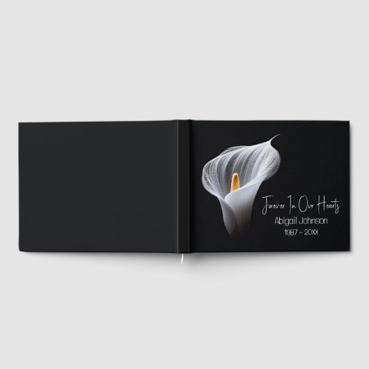 Sympathy White Calla Lily Memorial Service Gästebuch (Voll)