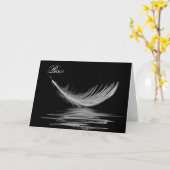 Sympathy White Feather Water Reflection Karte (Gelbe Blume)