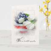 Sympathy White Tulips on American Flag Karte (Gelbe Blume)