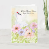 Sympathy Whooping Crane with Anemones  Karte (Vorderseite)
