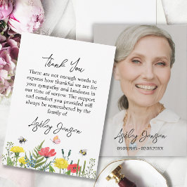 Sympathy Wildflower Photo Funeral Thank You Card Dankeskarte