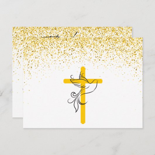 Symphaty Beerdigung Dankeschön Karte - Kreuz und T (Vorne/Hinten)