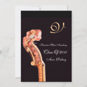 SYMPHONIA CLASSIC MUSIC ABSCHLUSS MONOGRAM braun Einladung (Vorderseite)