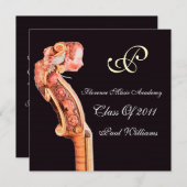 SYMPHONIA CLASSIC MUSIC ABSCHLUSS MONOGRAM EINLADUNG (Vorne/Hinten)