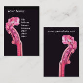 SYMPHONIA CLASSIC MUSIC Pink Fuchsia Violin Scroll Visitenkarte (Vorne/Hinten)
