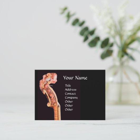 SYMPHONIA/CLASSIC MUSIC Red Brown Black Visitenkarte (Stehend Vorderseite)