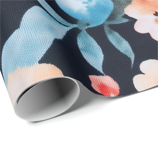 Symphonie am Mitternachtsgarten Print | Bold Flora Geschenkpapier (Rolleneckpunkt)