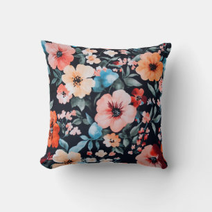 Symphonie am Mitternachtsgarten Print   Bold Flora Kissen