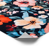 Symphonie am Mitternachtsgarten Print | Bold Flora Poster (Ecke)