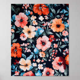 Symphonie am Mitternachtsgarten Print | Bold Flora Poster