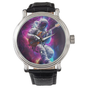 Symphonie der Leere   Neon Cyberpunk Astronaut Armbanduhr