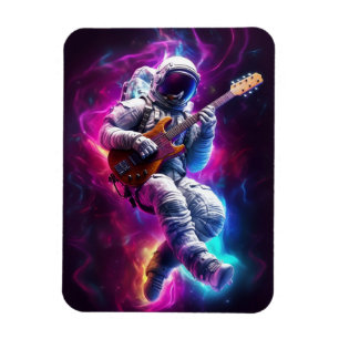 Symphonie der Leere   Neon-Cyberpunk-Astronaut Magnet