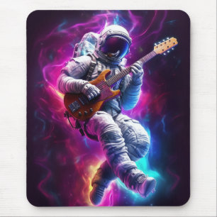 Symphonie der Leere Neon Cyberpunk Astronaut Mousepad