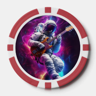 Symphonie der Leere Neon Cyberpunk Astronaut Pokerchips