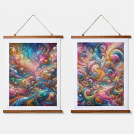 Symphonie der Opulenz ein Abstraktes Meisterwerk Wandteppich Mit Holzrahmen