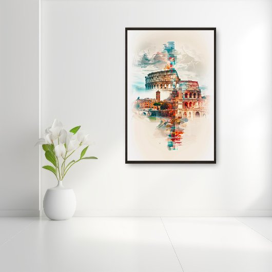 Symphonie in Rom: Kolosseum und Trevi-Brunnen Poster