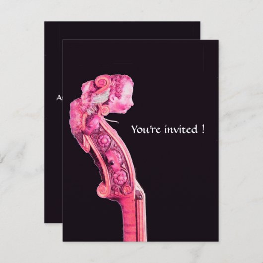 SYMPHONIE/KLASSIKISCHE MUSIK, Fuchsia Einladung (Vorne/Hinten)