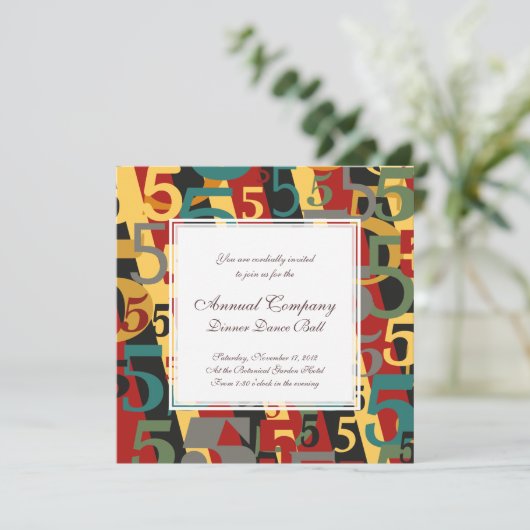 Symphonie Nr. 5 Fünfter oder Fünfzigster Geburtsta Einladung (Stehend Vorderseite)