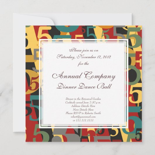 Symphonie Nr. 5 Fünfter oder Fünfzigster Geburtsta Einladung (Rückseite)