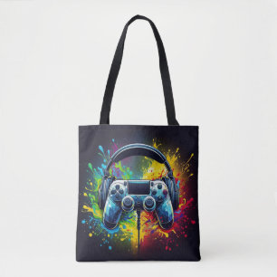 Symphonie von Pixels & Sound: Vibrant Gaming Art Tasche