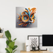 Symphony - Abstraktes 3D-Render Style Design Poster (Heimbüro)