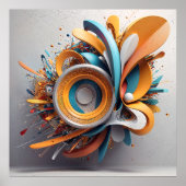 Symphony - Abstraktes 3D-Render Style Design Poster (Vorne)