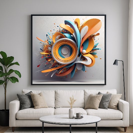 Symphony - Abstraktes 3D-Render Style Design Poster