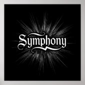 "Symphony" Black & White Abstrakte Gerahmte Wall A Poster (Vorne)
