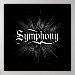 "Symphony" Black & White Abstrakte Gerahmte Wall A Poster