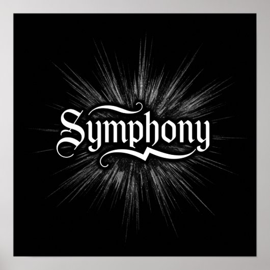 "Symphony" Black & White Abstrakte Gerahmte Wall A Poster (Vorne)