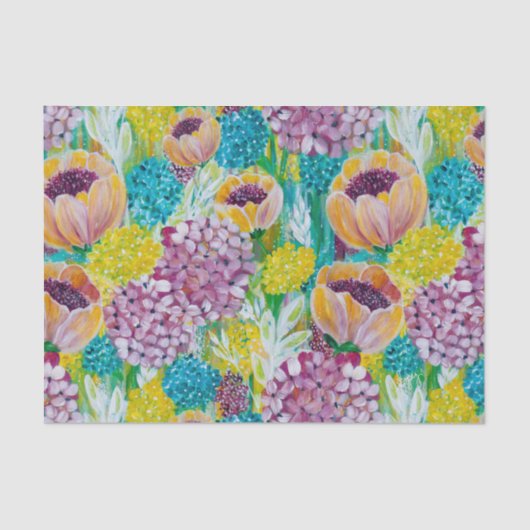 Symphony Hydrangea Poppy Blumenpapier Seidenpapier (Vorderseite)