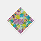 Symphony Hydrangea Poppy Floral Napkins Serviette (Ecke)
