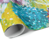 Symphony Hydrangea Poppy Floral Wrapping Paper Geschenkpapier (Rolleneckpunkt)