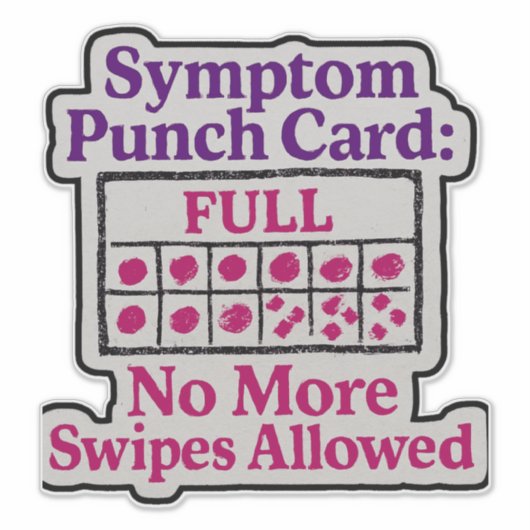 Symptom-Lochkartenkleber Aufkleber (Vorderseite)