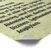 Symptome der Lebensmittelallergie Poster (Ecke)