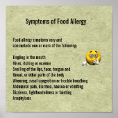 Symptome der Lebensmittelallergie Poster (Vorne)