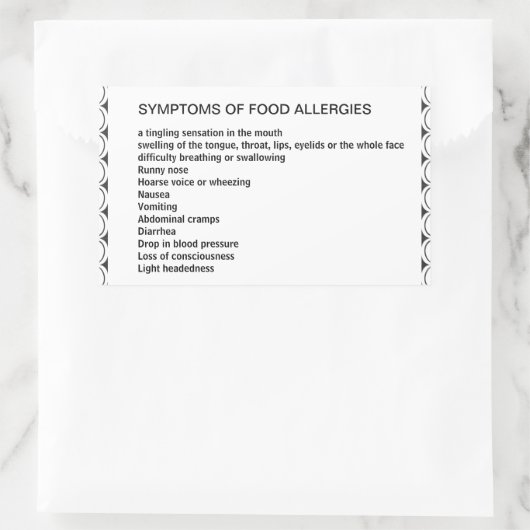 Symptome der Lebensmittelallergie Rechteckiger Aufkleber (Tasche)