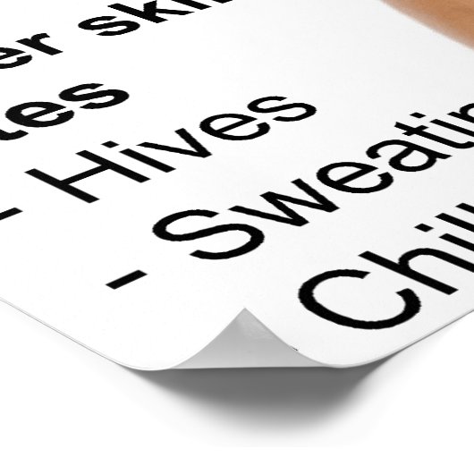 Symptome Häufig in der Tabelle der giftigen Spinne Poster (Ecke)