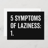 Symptome von Laziness Funny Zitat Postkarte (Vorne/Hinten)