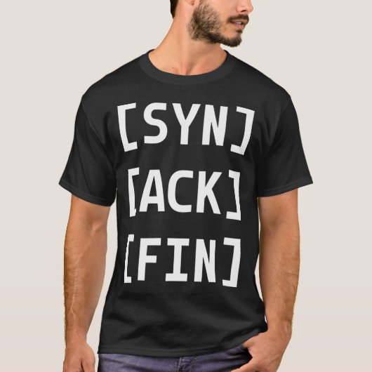 SYN ACK FIN Funny Network Administrator Premium T-Shirt (Vorderseite)