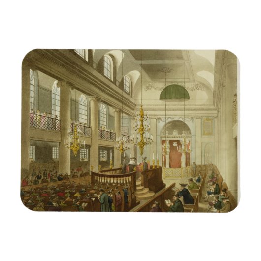Synagoge, Dukes Place, Houndsditch, aus Ackerman Magnet (Horizontal)