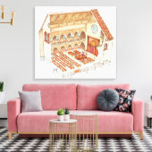 Synagoge. Jahrhundert. Mitteleuropa Leinwanddruck (Insitu (Wohnzimmer))