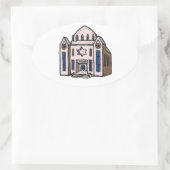 Synagoge Ovaler Aufkleber (Tasche)